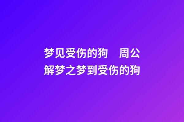 梦见受伤的狗　周公解梦之梦到受伤的狗